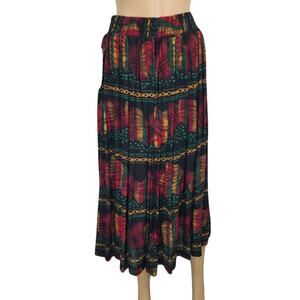NOS A.K.F. New York Pleated Abstract Print Circle Skirt Size Medium NEW Vintage